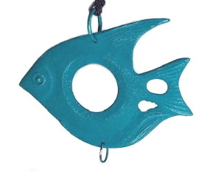 岩鋳・風鈴　熱帯魚（銀／トルコ青）／南部鉄器